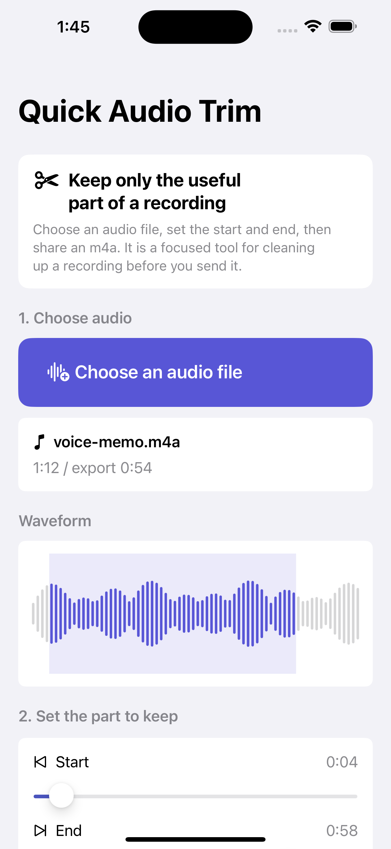 Quick Audio Trim screenshot